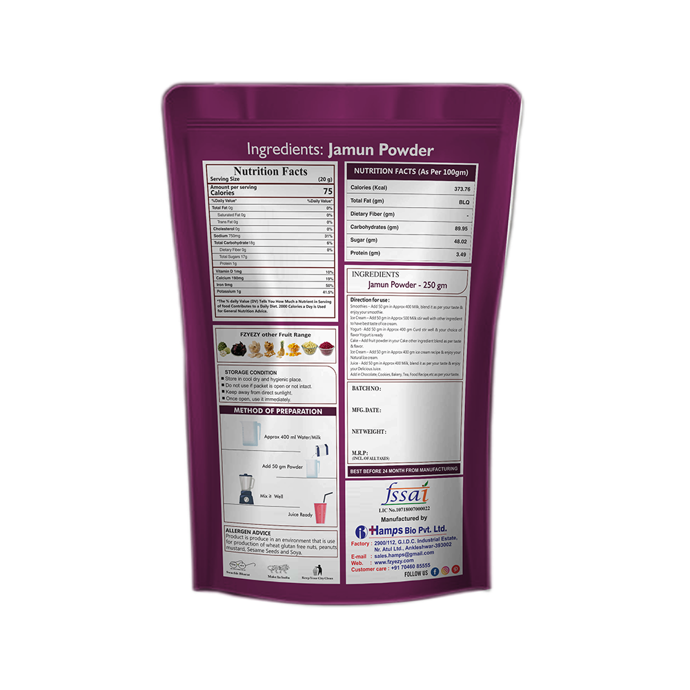 Premium Quality Freeze Dried Black Jamun Powder