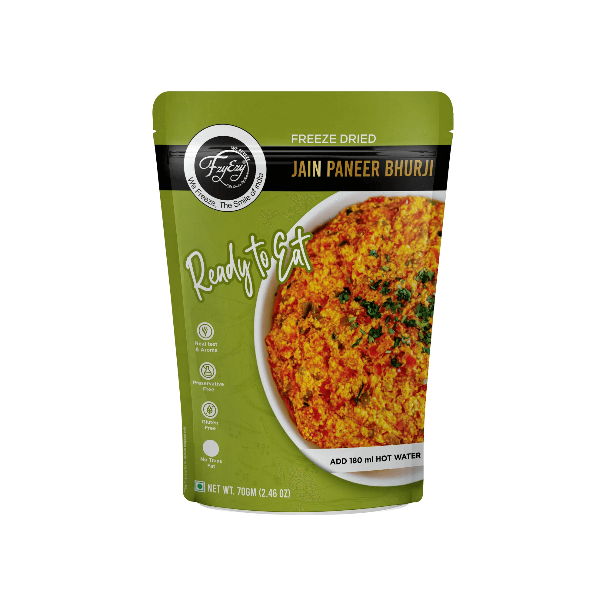 Ready to Eat Jain Paneer Bhurji 70 Gm (With Water 270 Gm)