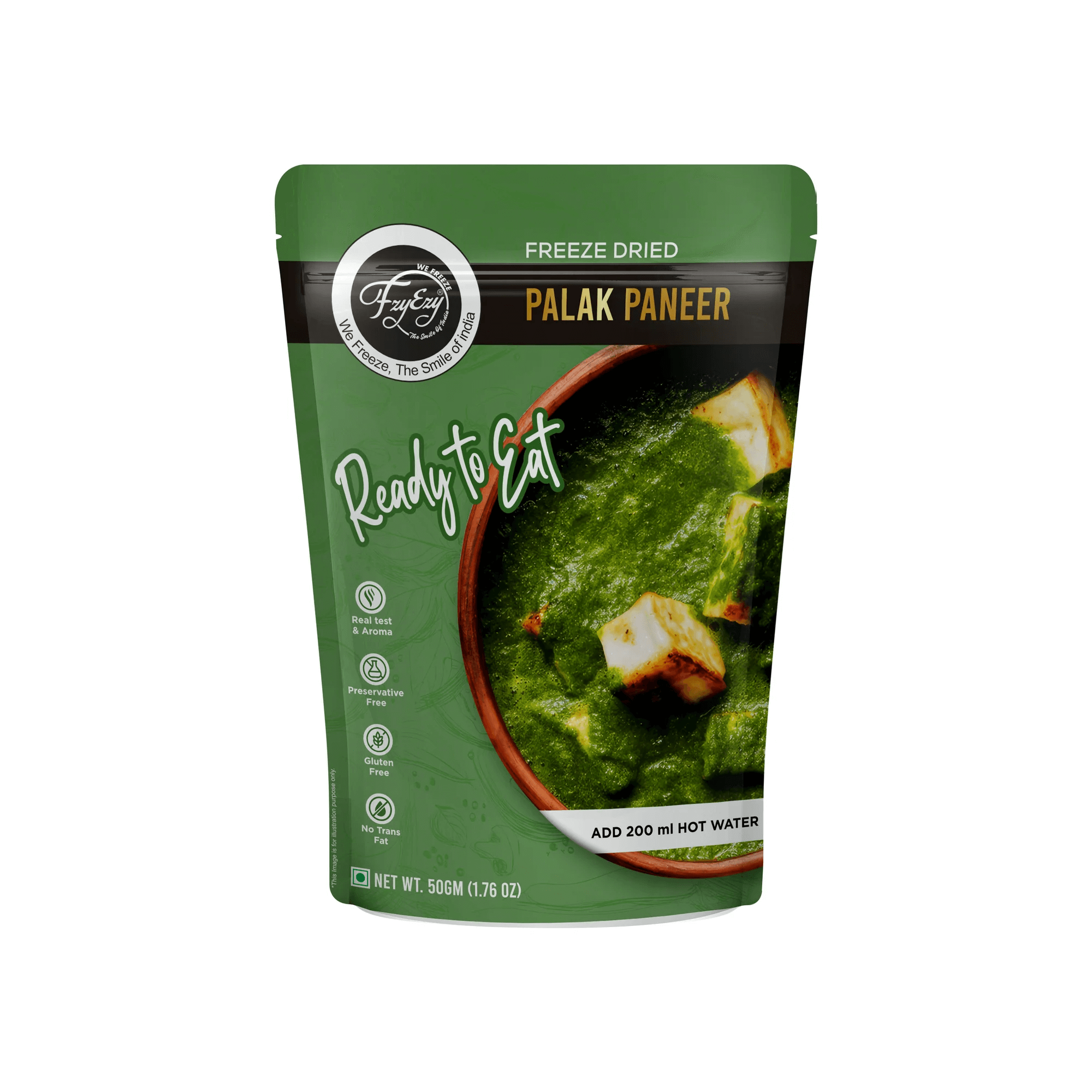 Ready to Eat Palak Paneer 50 Gm (With Water 250 Gm)